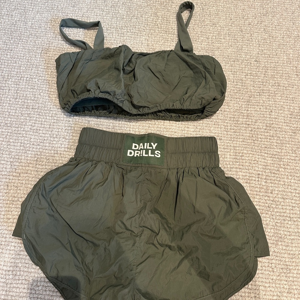 Daily Drills Dark Green Shorts Set